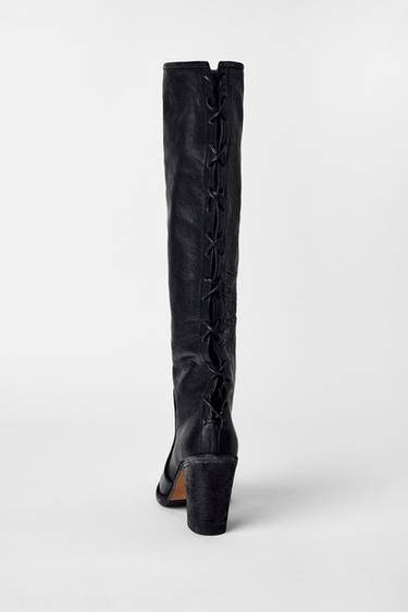LEATHER LACE-UP BOOTS KATE MOSS X ZARA - Black de Zara - Image 3