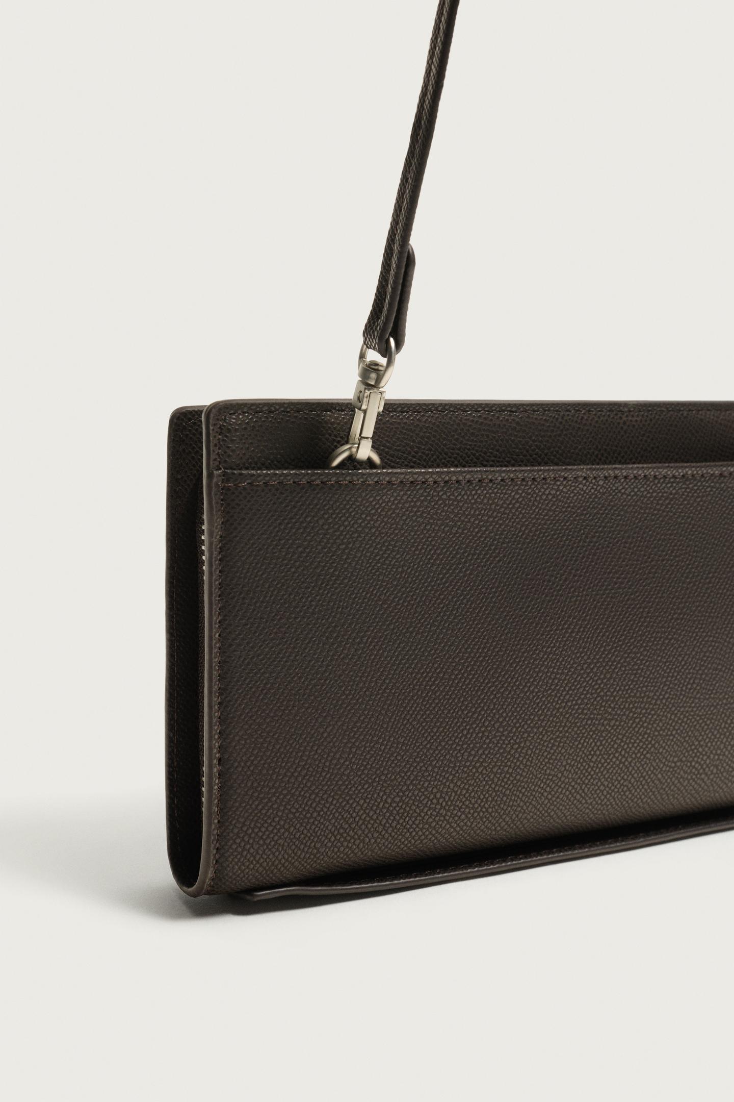 Мужская сумка Zara XL Textured, цвет: Коричневый — фото 6