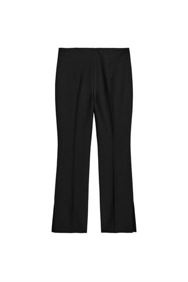 ZW COLLECTION CROPPED BUKSER MED HIGH WAIST - Sort fra Zara