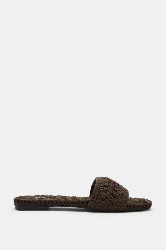 SANDALES PLATES EN CROCHET - Marron de Zara - Image 3