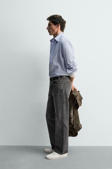 CHEMISE RELAXED FIT À CARREAUX - Bleu ciel de Zara - Image 3