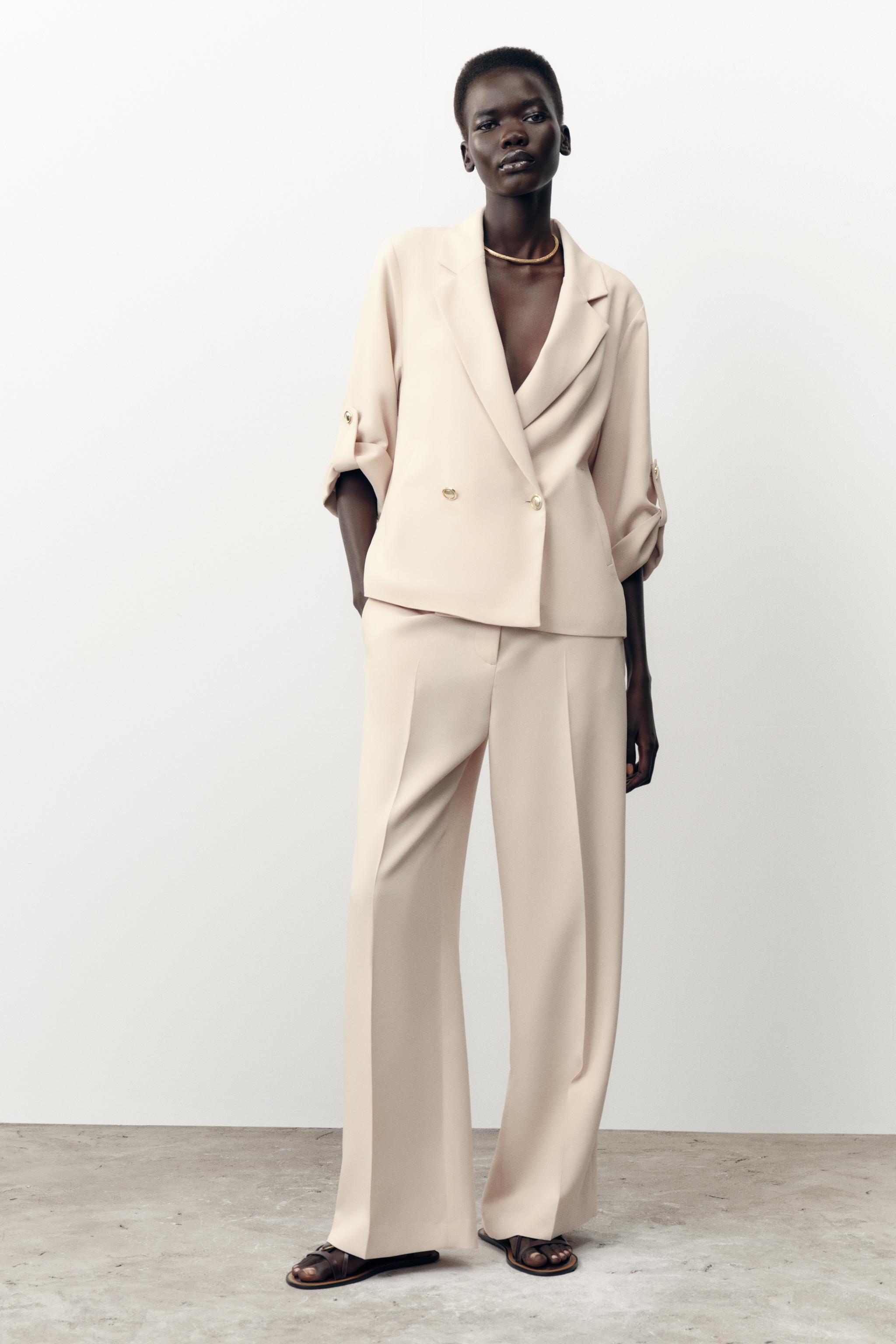 ☆ドイツ発*ZARA*新作*ハイウエストストレートパンツ/LT☆ ☆ドイツ発*ZARA*新作*フェイクレザーストレートパンツ/BH☆