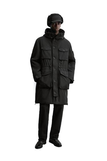 WATER-REPELLENT PADDED TECHNICAL PARKA - Black by Zara
