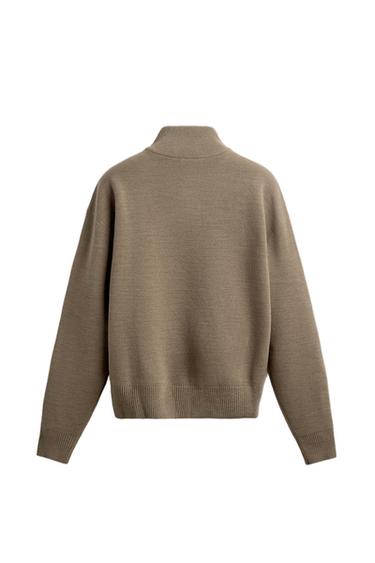 JERSEY CUELLO CREMALLERA - Beige de Zara