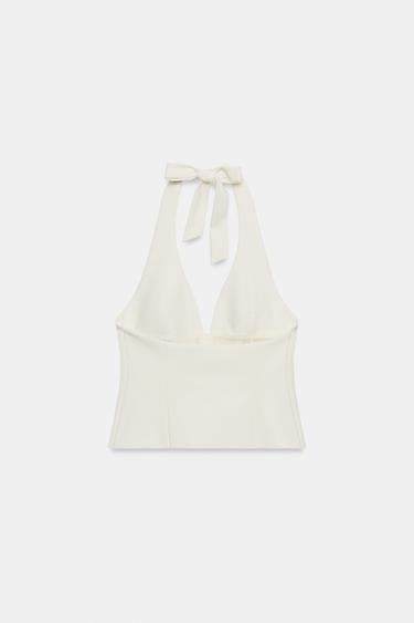 TOP HALTER STYLE CORSET - Écru de Zara - Image 4