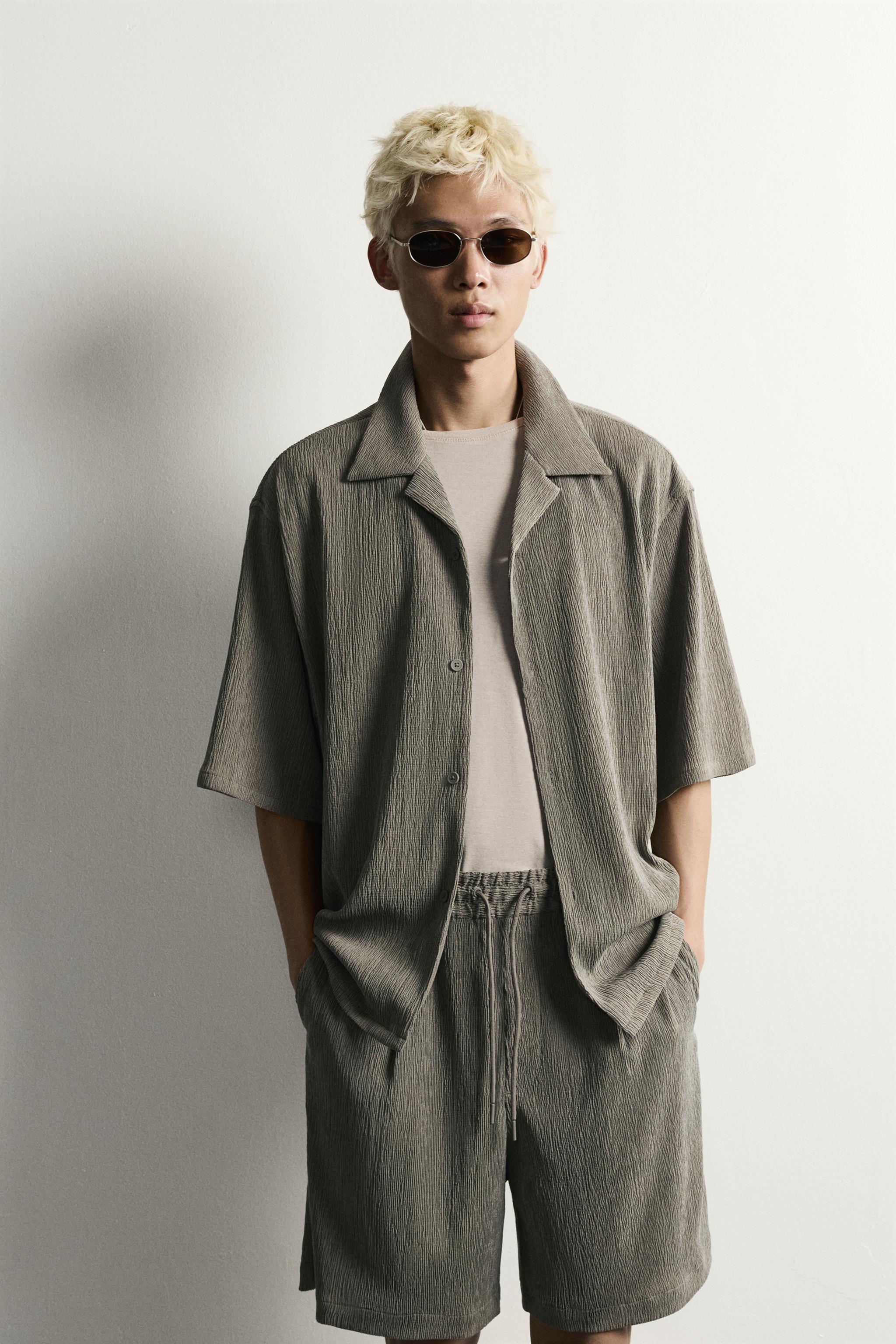 TEXTURED RELAXED FIT SHIRT - Light khaki | ZARA Turkey