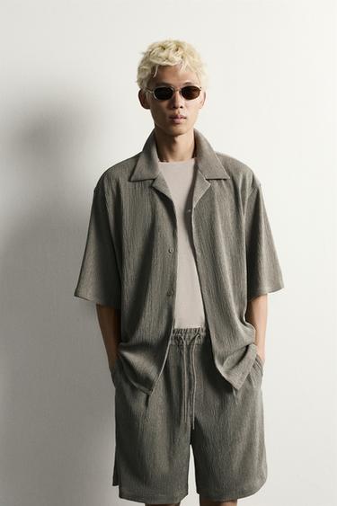 TEXTURED RELAXED FIT SHIRT - Light khaki by Zara
