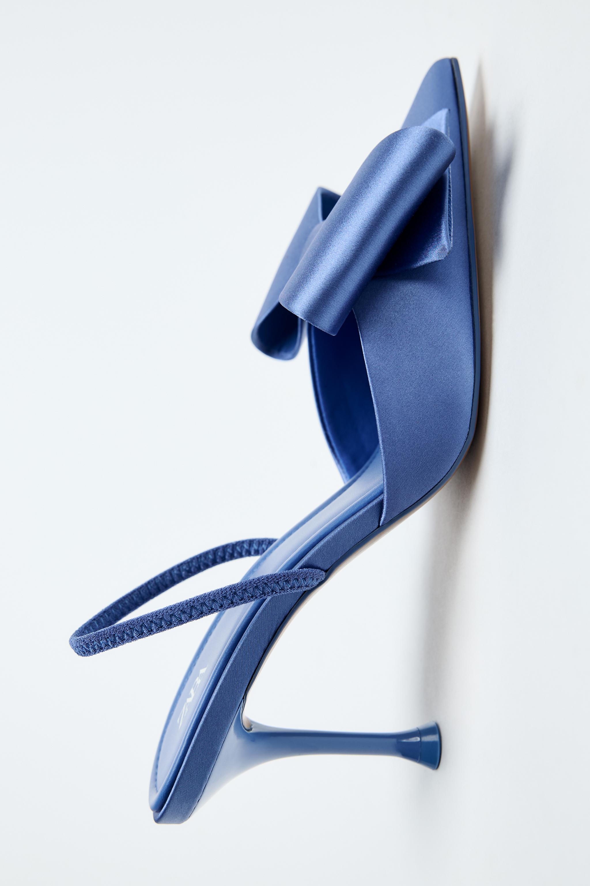 SATIN EFFECT HIGH HEEL SHOES Blue ZARA Canada