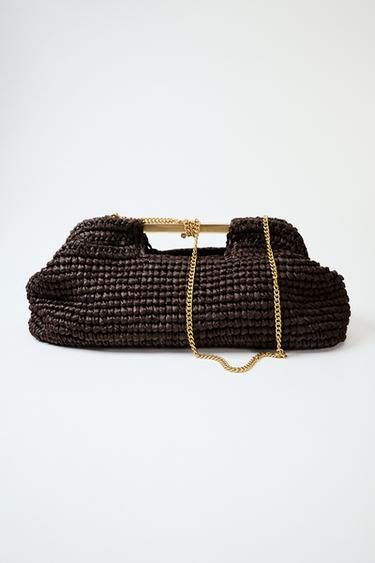 Zara WOVEN CLUTCH - Brown