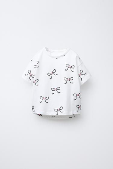 PRINTED T-SHIRT - Oyster-white by Zara