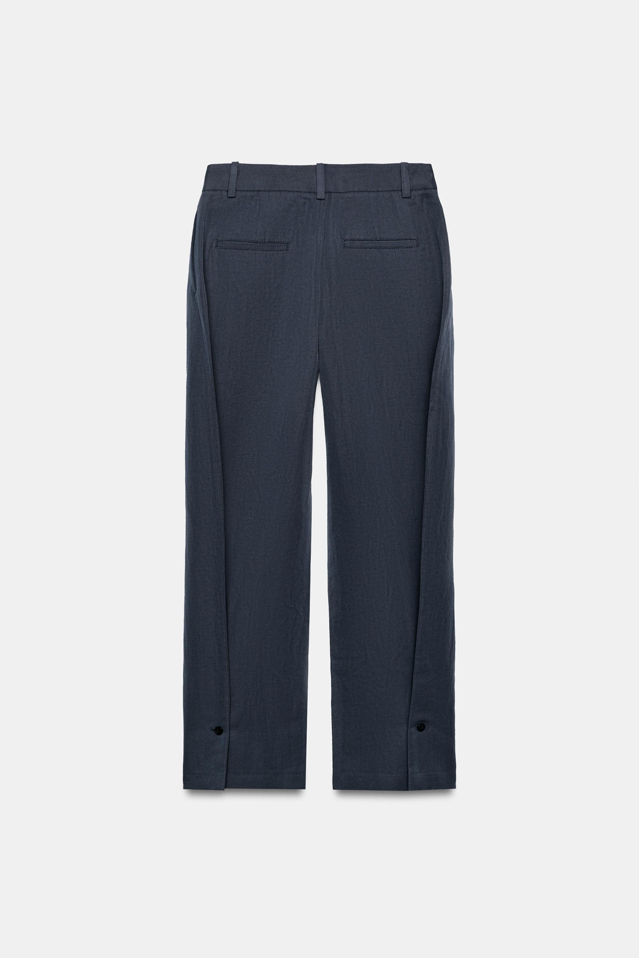 ZW COLLECTION LINEN-BLEND BARREL TROUSERS