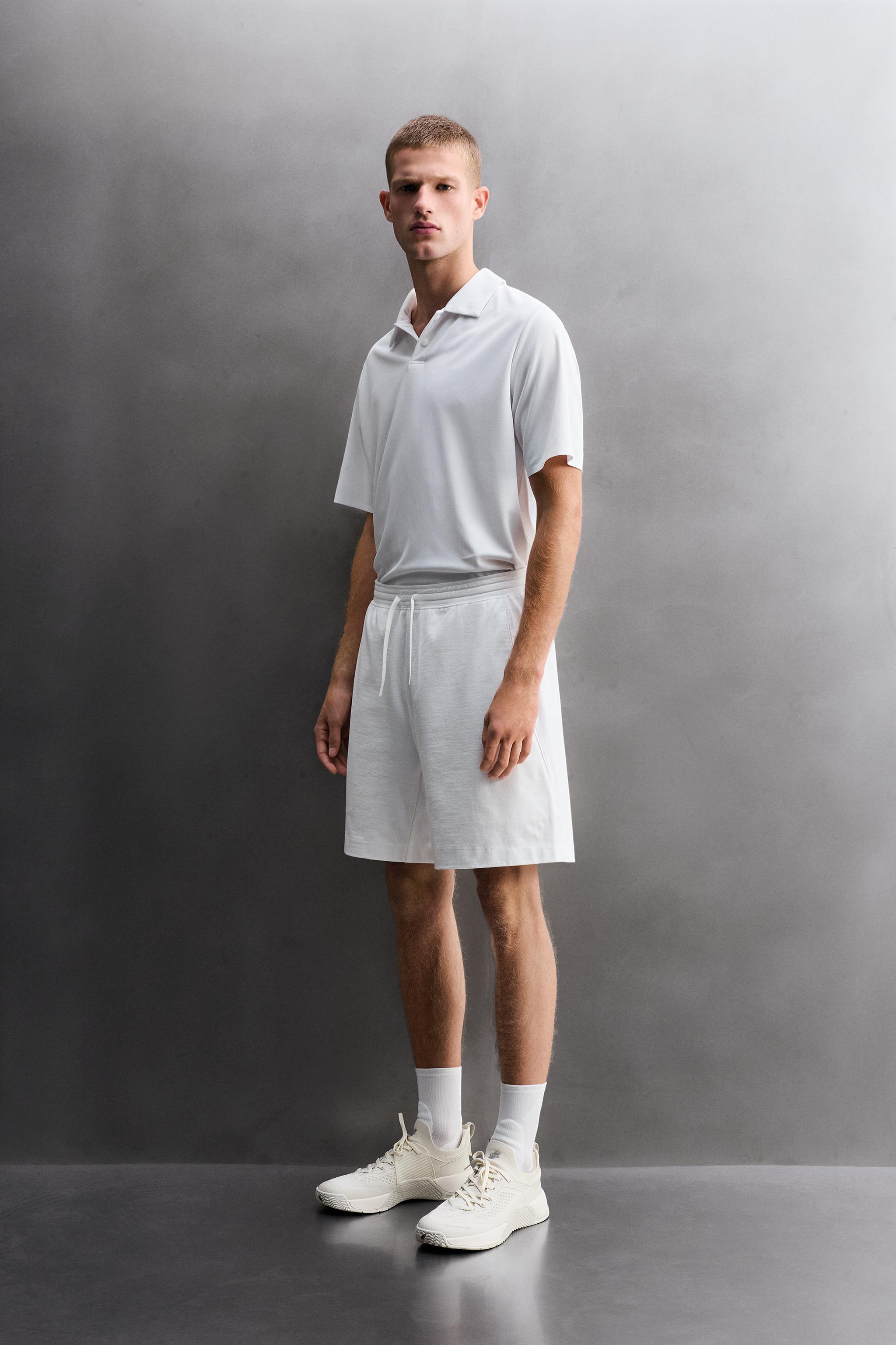 9" COTTON BLEND TRAINING SHORTS — White
