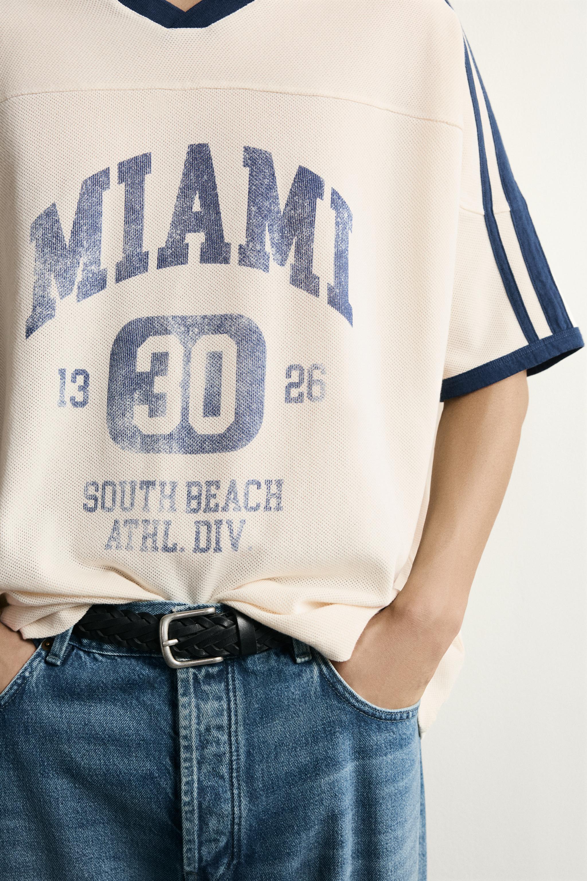 Мужские футболки Zara RELAXED FIT RETRO SOCCER PRINT T-SHIRT — фото 6