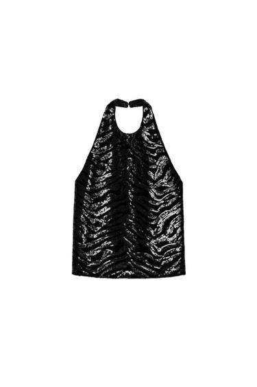 SEQUIN HALTER TOP