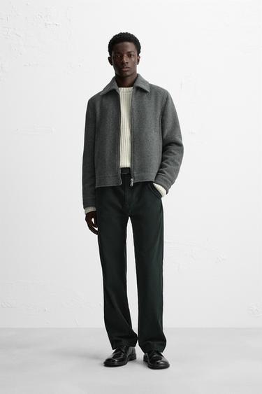 STRAIGHT-LEG TROUSERS - Dark khaki by Zara - Image 0