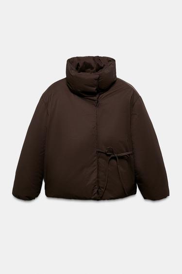 Zara LÜHIKE TEPITUD JOPE VEE- JA TUULEKAITSEGA - Brown