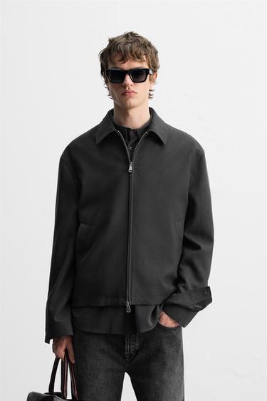 WOOL OVERSHIRT - Anthracite grey by Zara