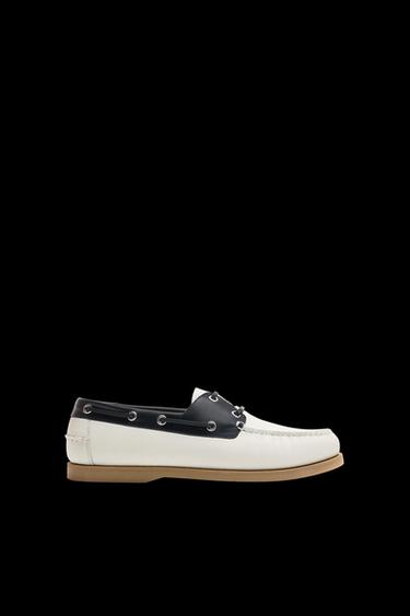 Zara LIMITED EDITION LEATHER BOAT SHOES - Multi-color - Image 0