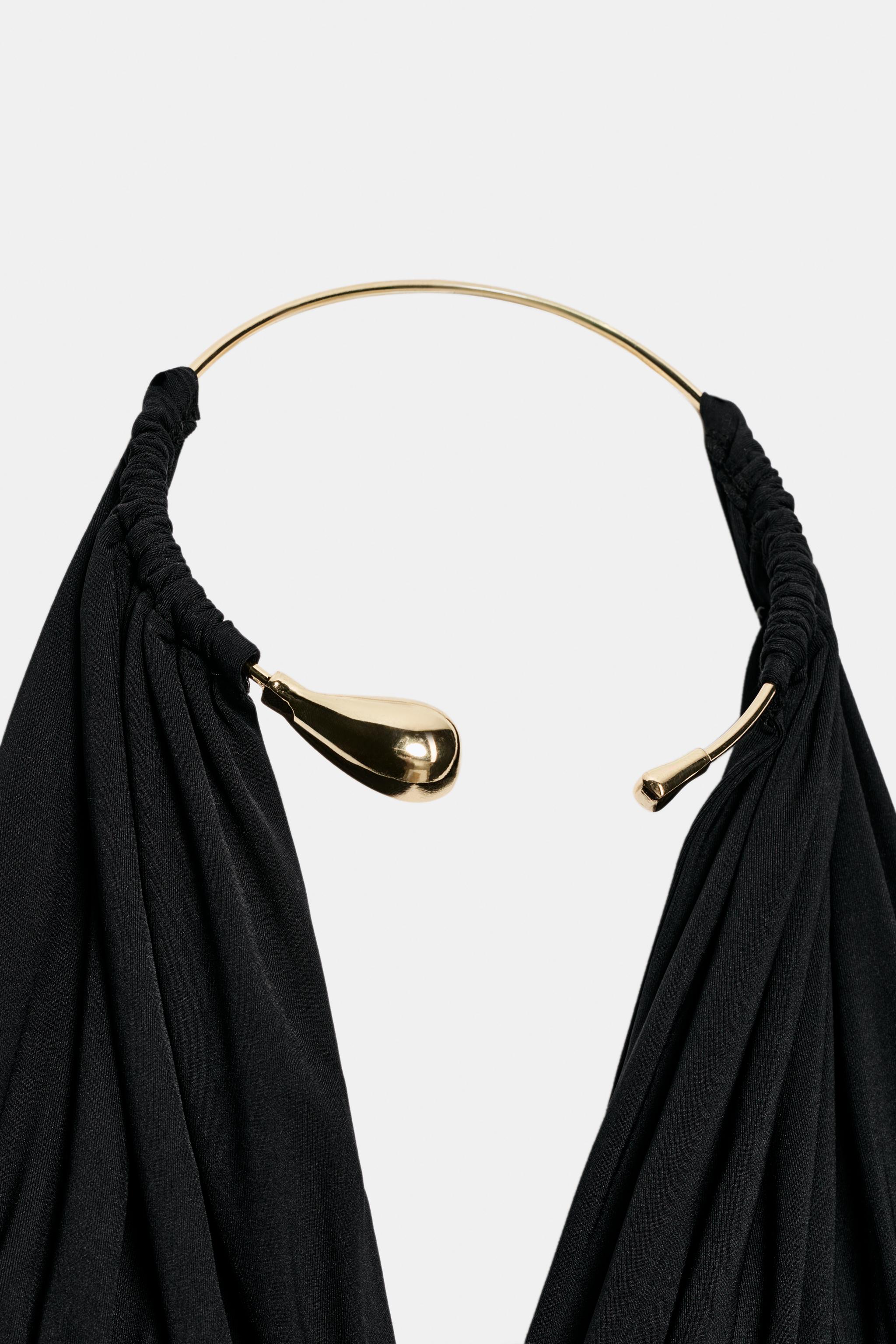 Zara Büzgülü Choker Body görsel 3