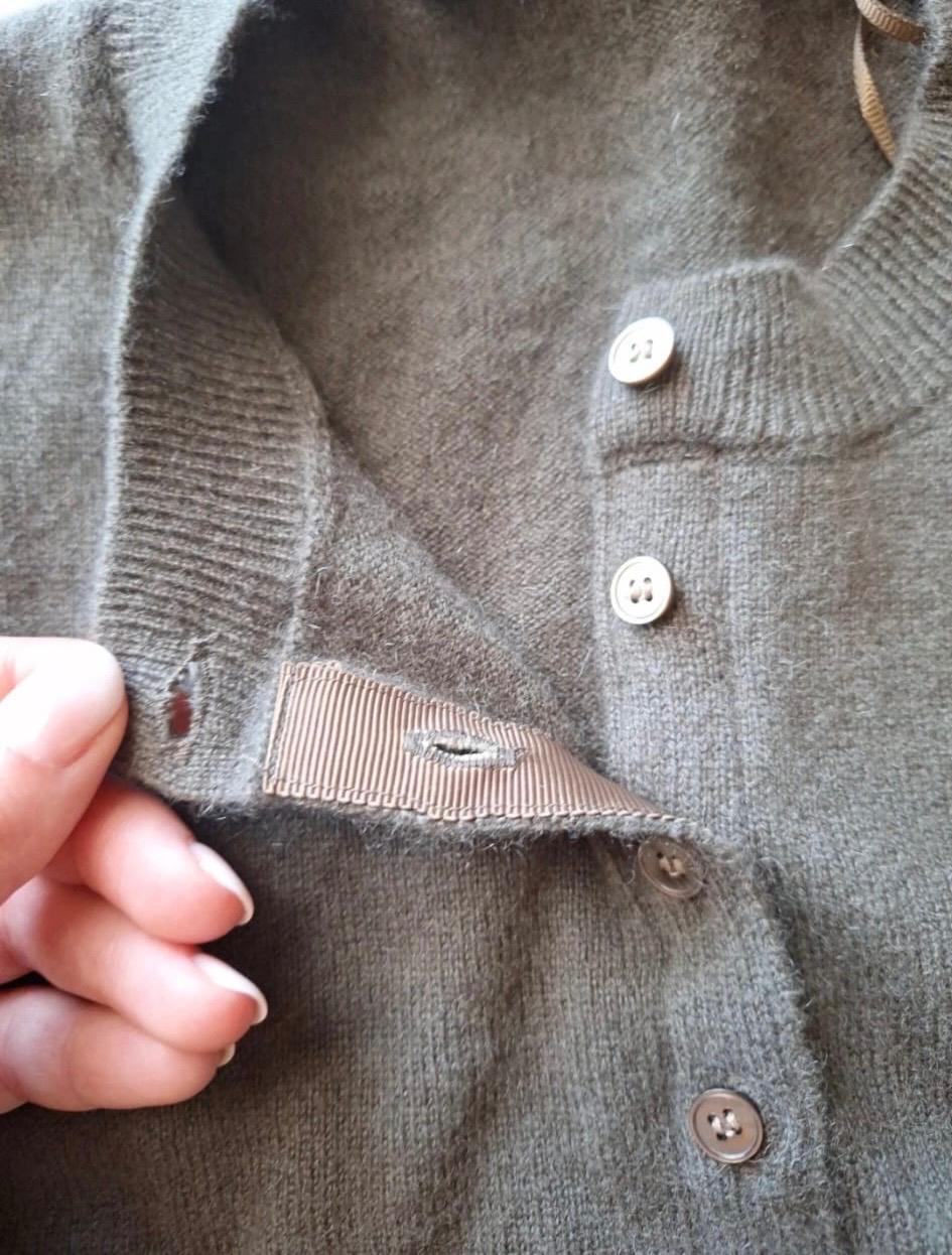 CARDIGAN GRIGIO/VERDE IN CASHMERE - Image 4