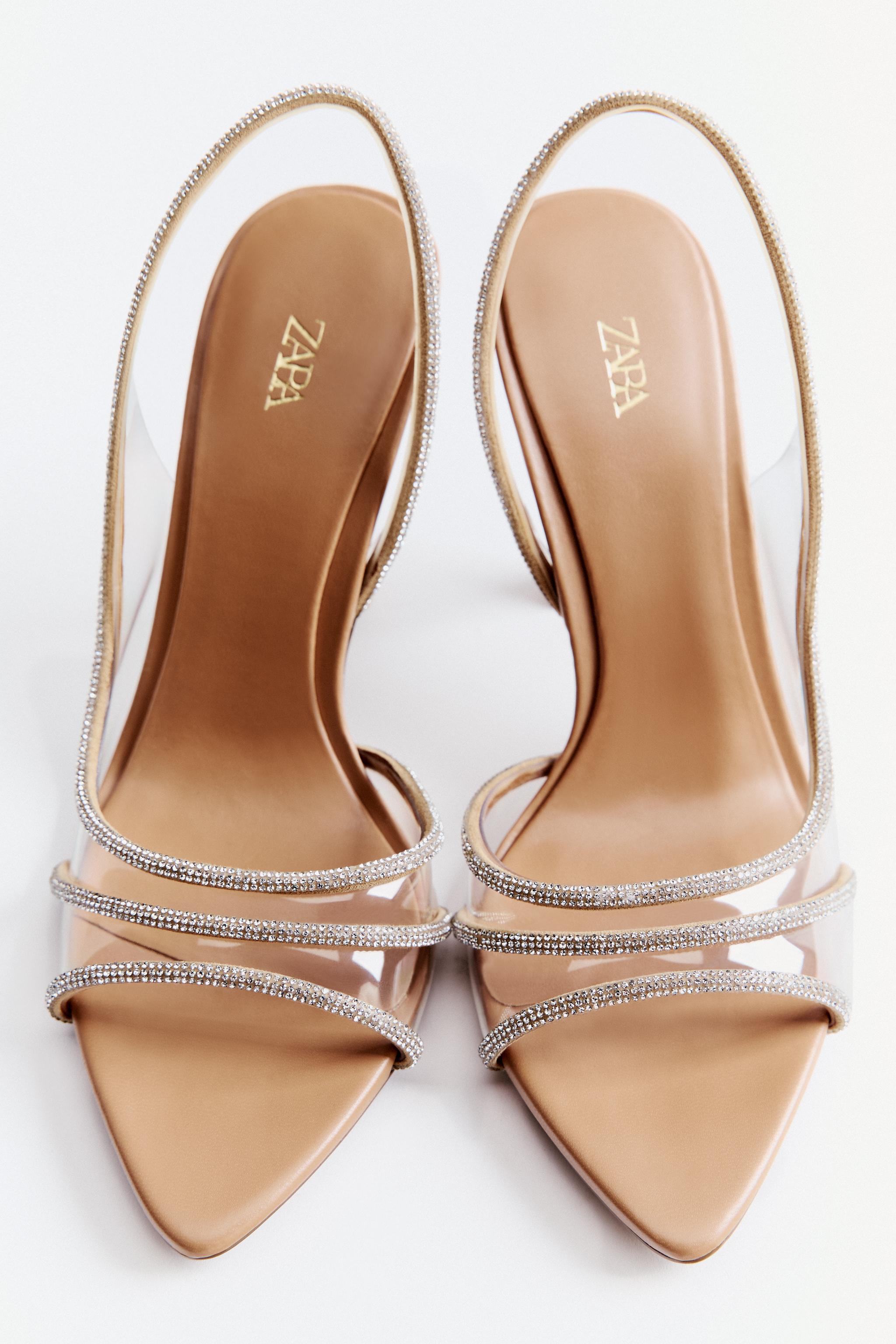 Sandale a talon transparent zara online