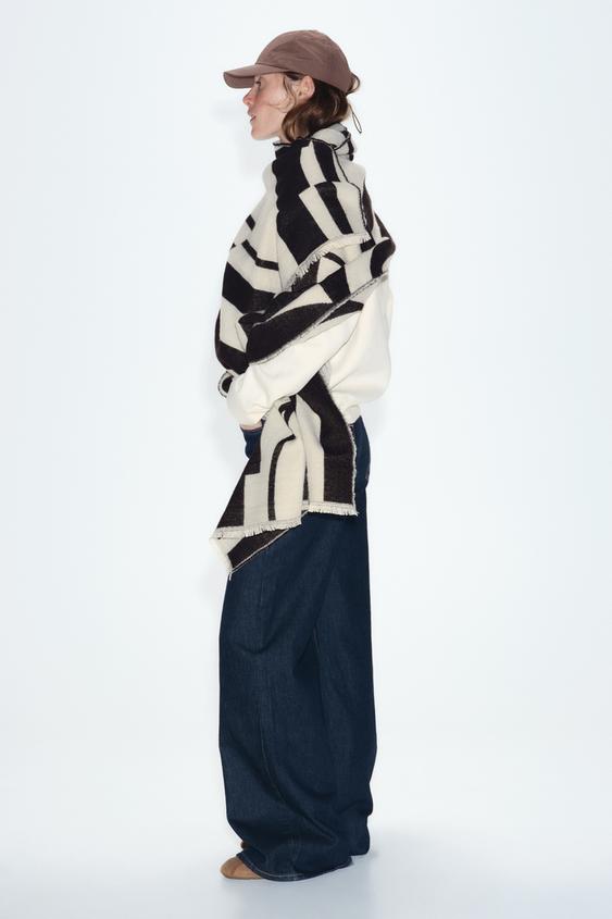 SOFT PRINTED SCARF - Black | ZARA United Kingdom