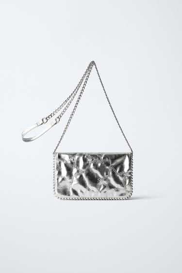 BOLSO METALIZADO ESTRELLAS - Plata de Zara
