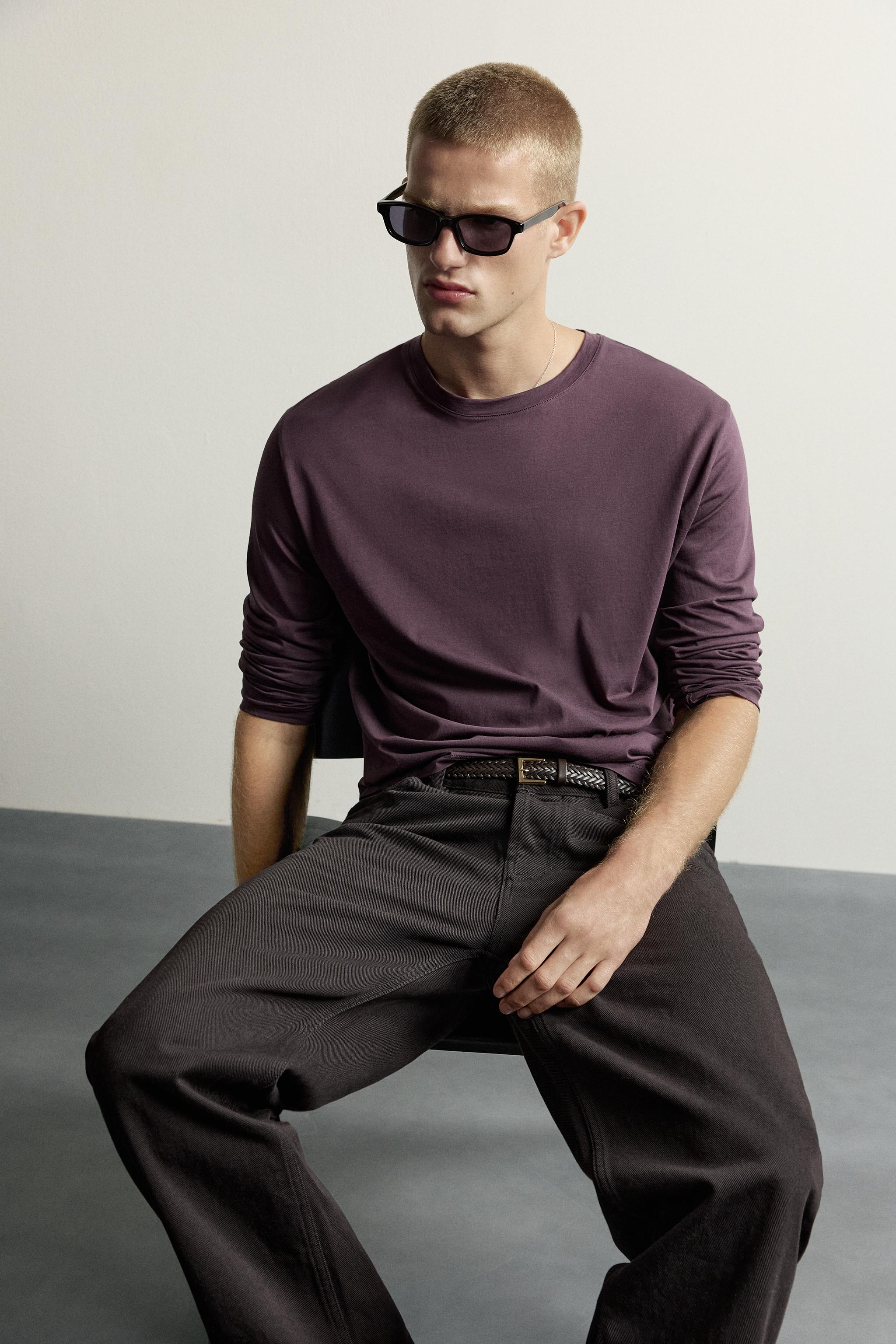 Zara RELAXED FIT UZUN KOLLU T-SHIRT görsel 5