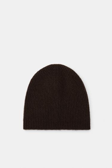 CASQUET BEANIE DE CANALÉ AMB CAIXMIR - Marró de Zara