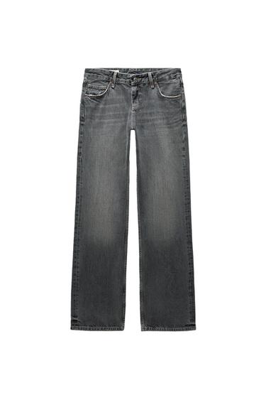 TRF WIDE-LEG LOW-RISE JEANS - Anthracite grey by Zara