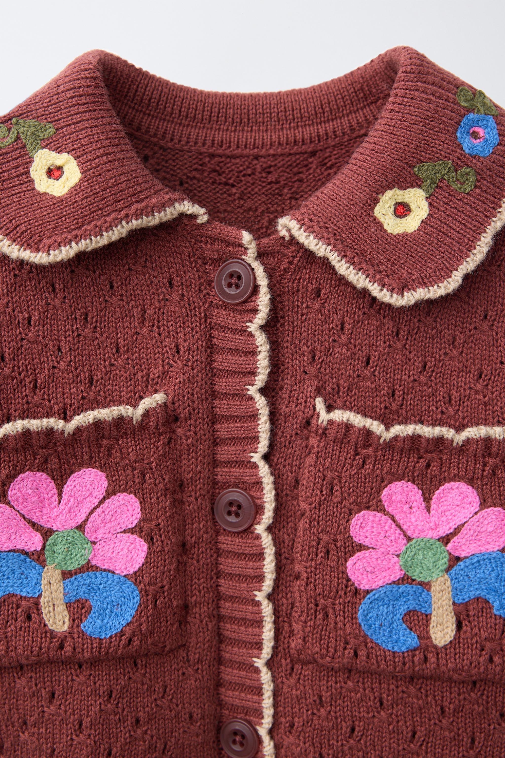 EMBROIDERED FLORAL KNIT POLO SISSEL EDELBO X ZARA KIDS