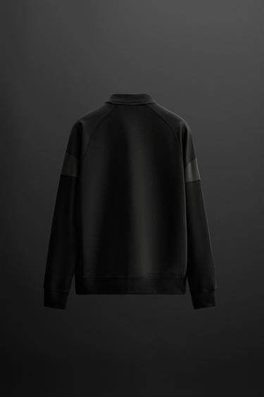 TECHNICAL SWEATSHIRT WITH ZIP - Black by Zara - Image 6