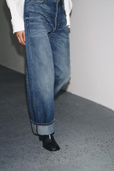 JEAN BAGGY TAILLE BASSE ZW COLLECTION - Bleu de Zara