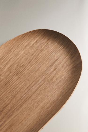 OVAL WOODEN TRAY - Light beige by Zara - Image 2