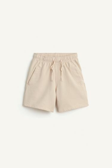 PLUSH BERMUDA SHORTS - Ecru by Zara