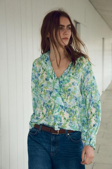 Cdiscount Chemise Fleurs Femme Zara Chemisier Fleuri CHEMISE À