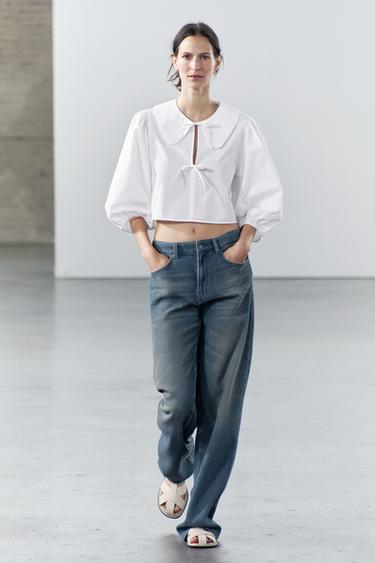 ZW COLLECTION CROPPED POPLIN BLUZKA - Oq Zara tomonidan - Tasvir 0