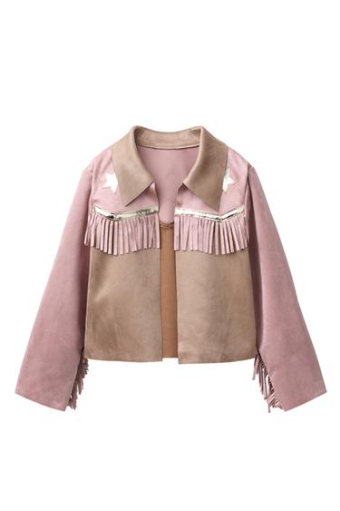 Zara COWGIRL FRINGE COSTUME JACKET - Pink