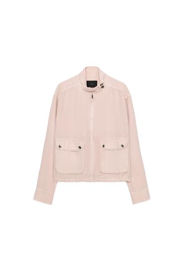 WASHED EFFECT JACKET WITH POCKETS - Pale pink by Zara