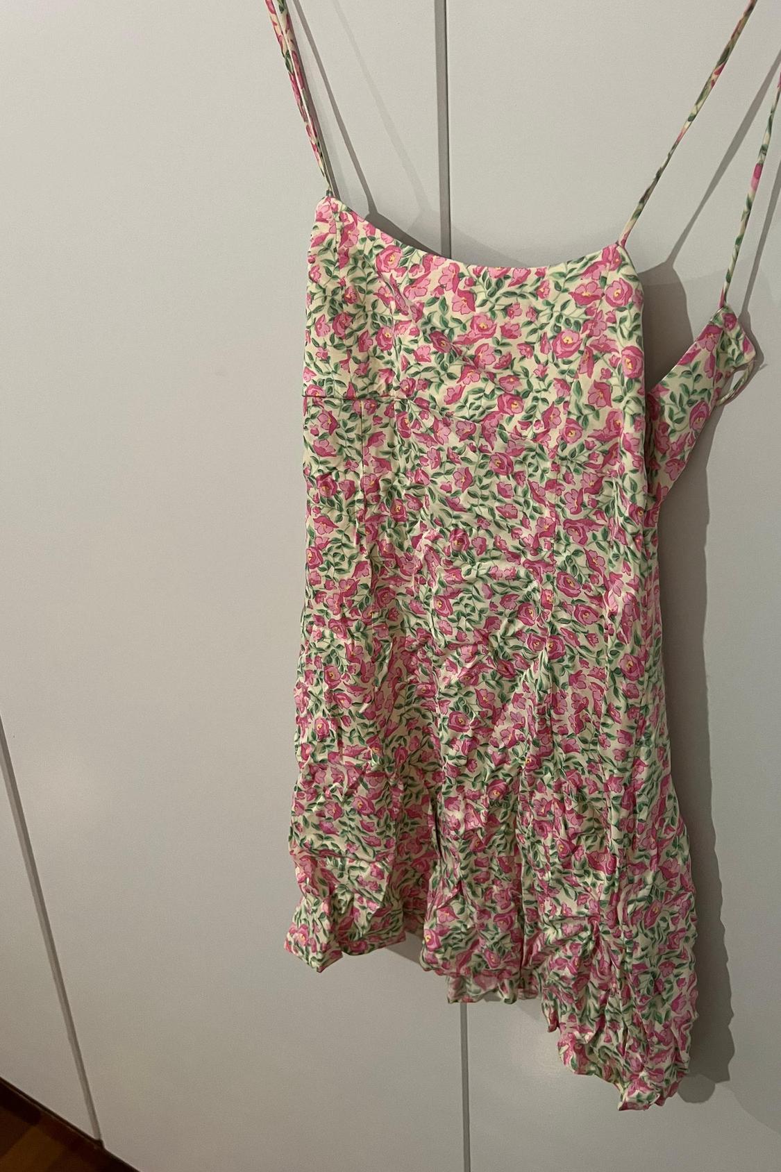 FLORAL PRINT SATIN DRESS