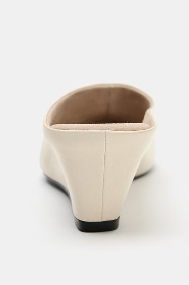 MULES COMPENSÉES EN CUIR ÉDITION LIMITÉE - Blanc écru de Zara - Image 6