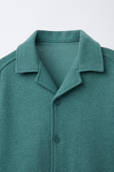 RUSTIC TOWELLING BOWLING SHIRT - Bottle green by Zara - Image 2