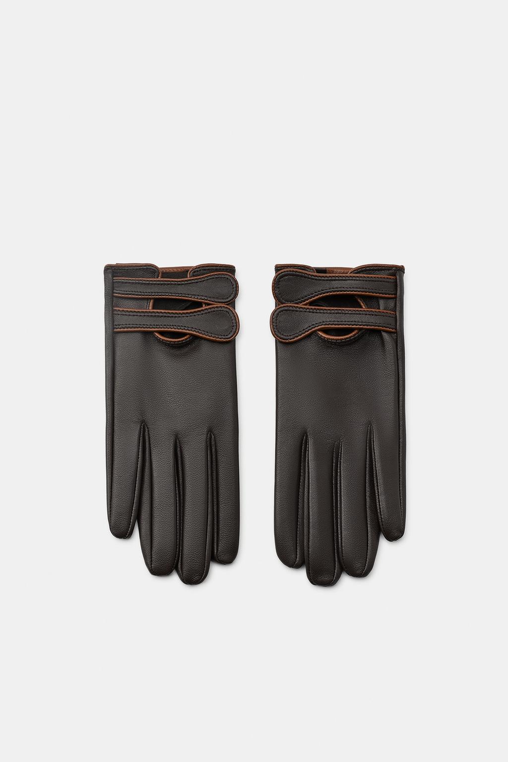 100% LEATHER DOUBLE STRAP GLOVES