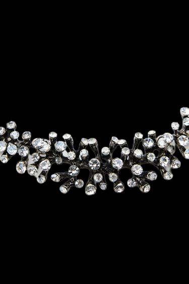 Zara SPARKLY CHOKER NECKLACE - Silver