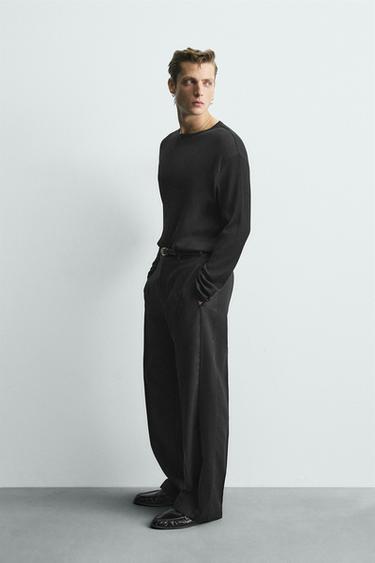 LIGHTWEIGHT LYOCELL - COTTON T-SHIRT - Black by Zara - Image 3