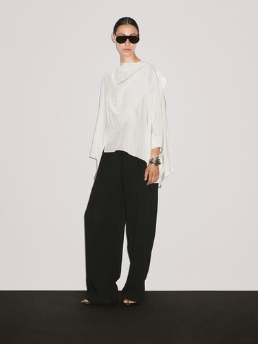 Zara Short flowing cape with sleeve detail - Ecru - Image 0