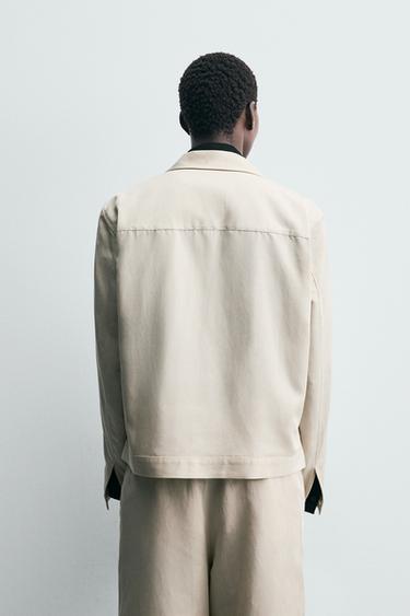 RELAXED FIT OVERSHIRT - Beige by Zara - Image 2