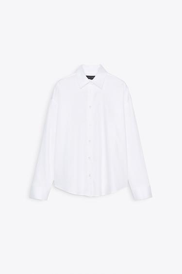 CAMISA OVERSIZE POPELÍN ZW COLLECTION - Blanco de Zara