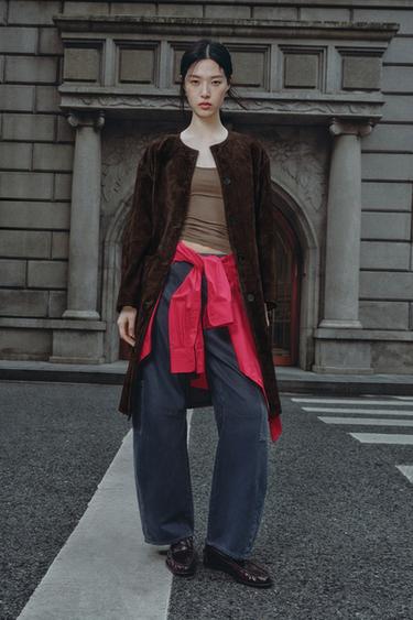 Zara TRF 吊襠燈籠牛仔褲 - 明藍色