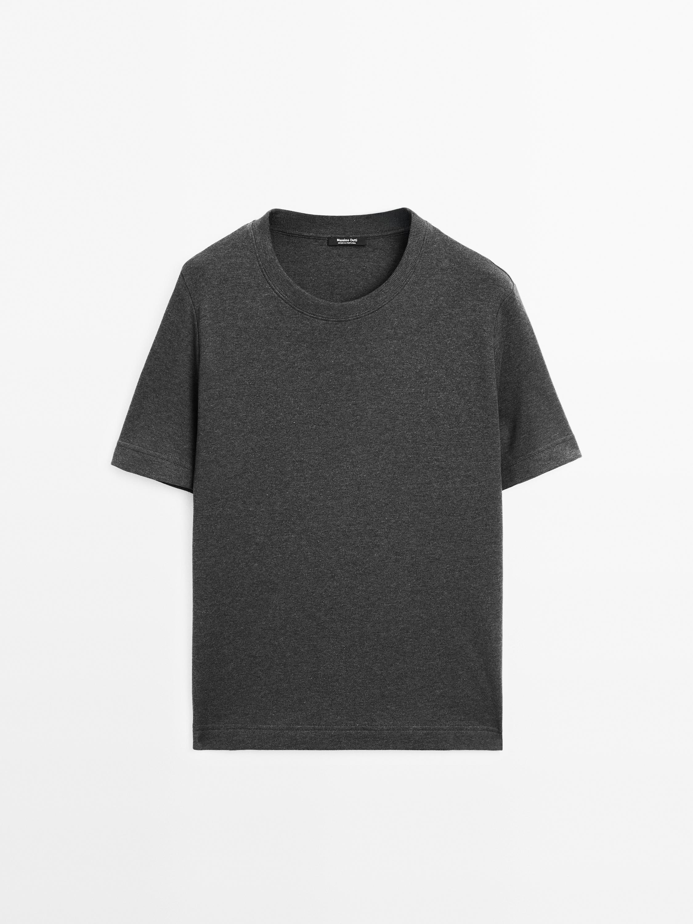 100% cotton interlock crew neck T-shirt - Oyster-white